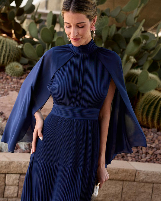 Navy cape dress