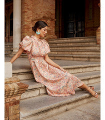 Midi Teresa peach dress