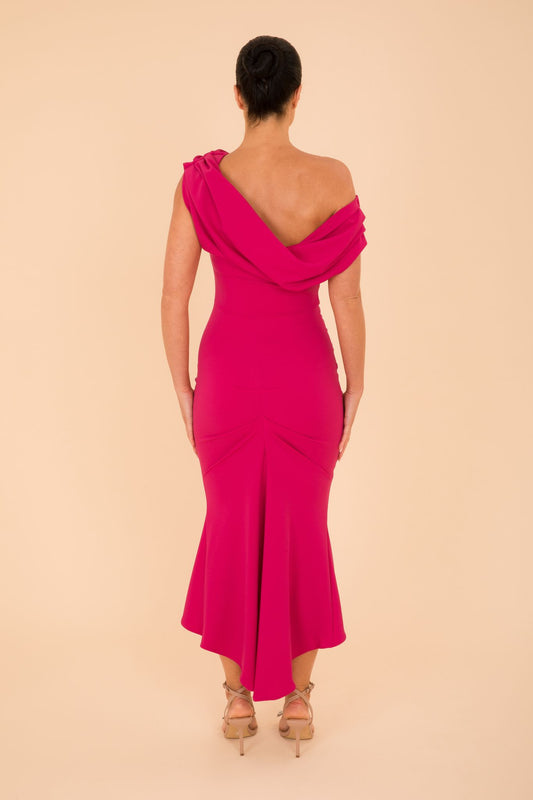 Hot pink Atom label bardot dress