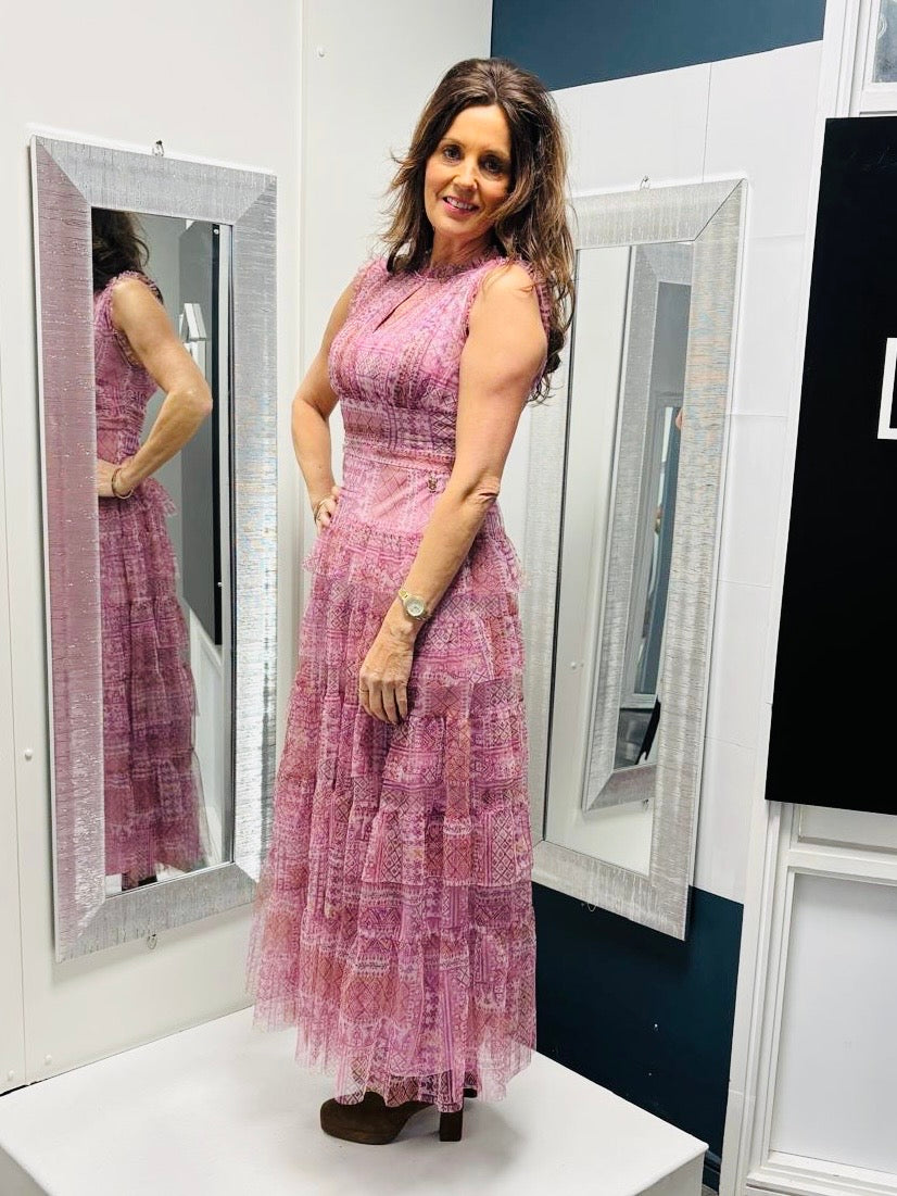 Pink Goa Goa tiered dress