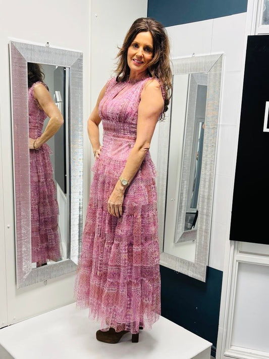 Pink Goa Goa tiered dress