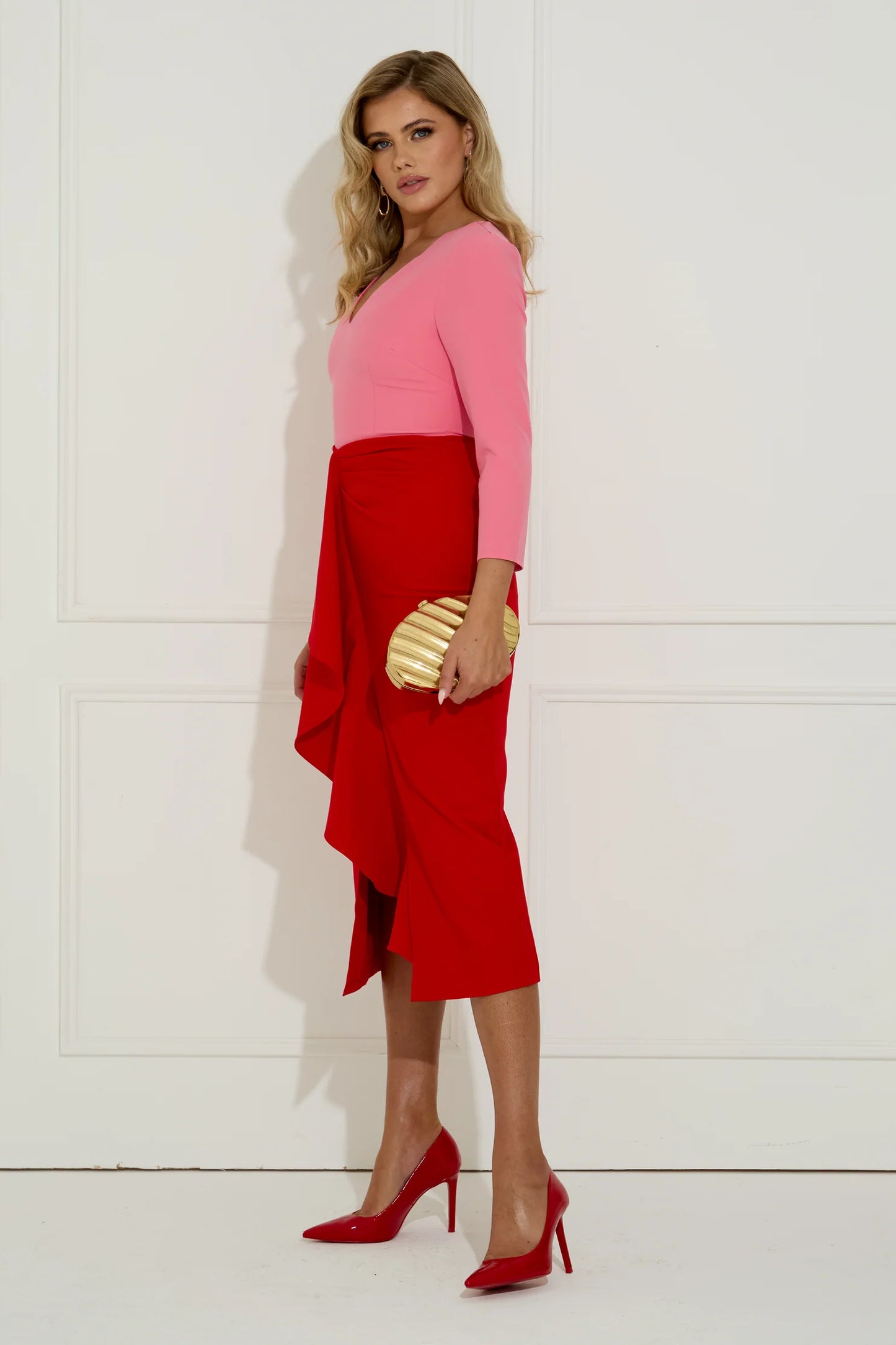 Red and pink 8th sign dress
