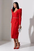 Vivienne Feather dress in red