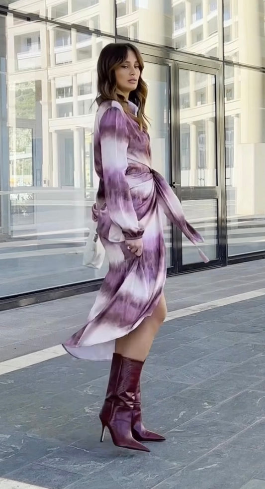 PIA B TIE DYE WRAP DRESS