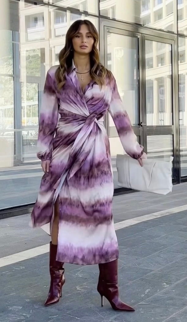 PIA B TIE DYE WRAP DRESS