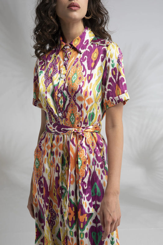 Le Sarte Del Sole Diamond Print Shirt Dress