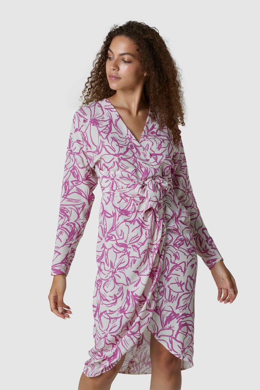 Closet London Cream Floral Wrap Dress