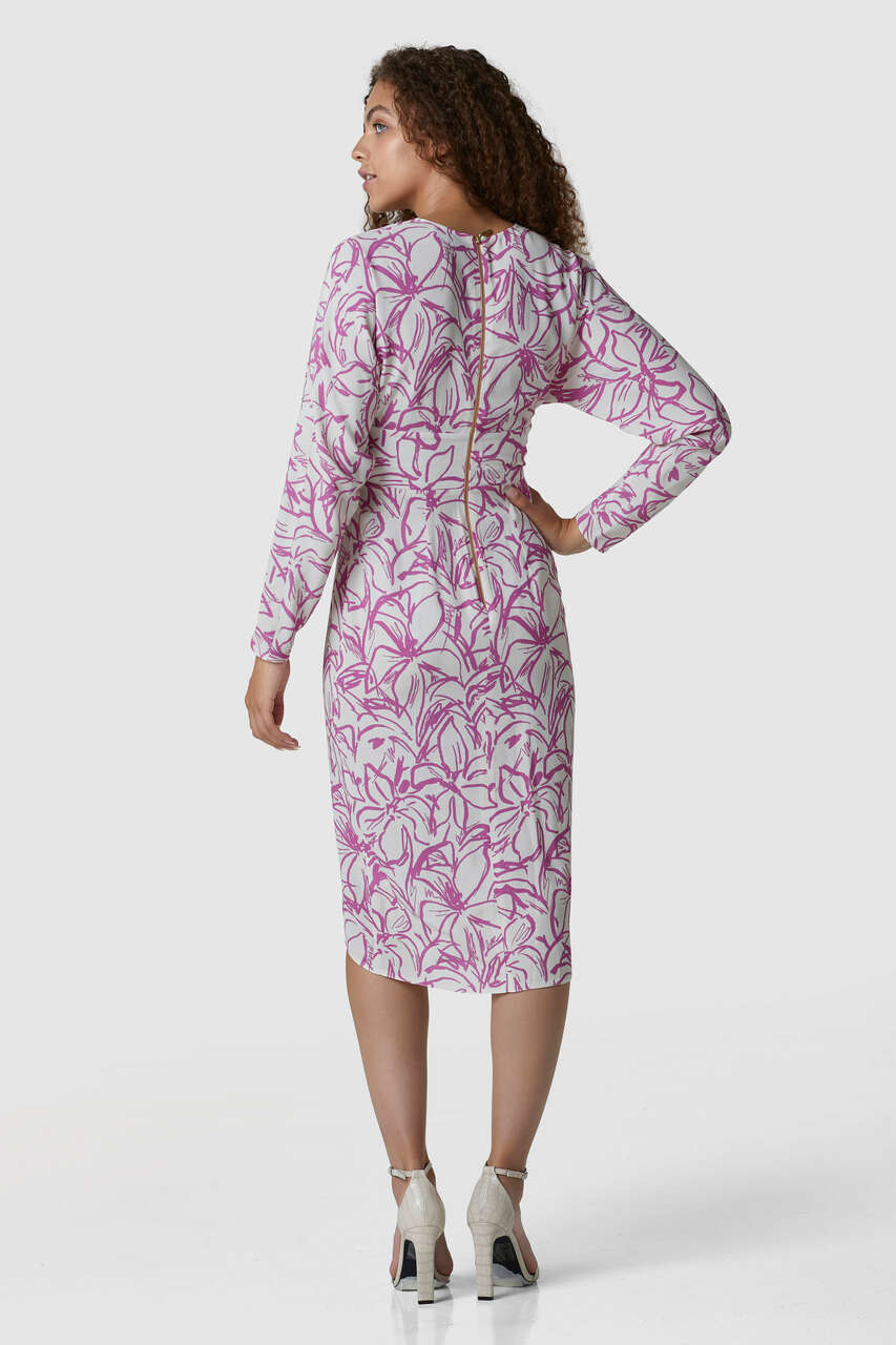 Closet London Cream Floral Wrap Dress