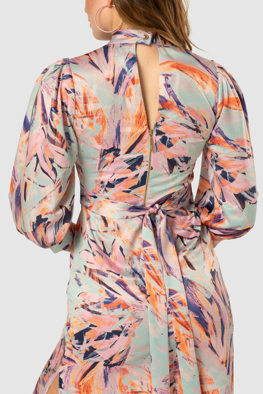 Closet London Multi Print Puff Sleeve Dress