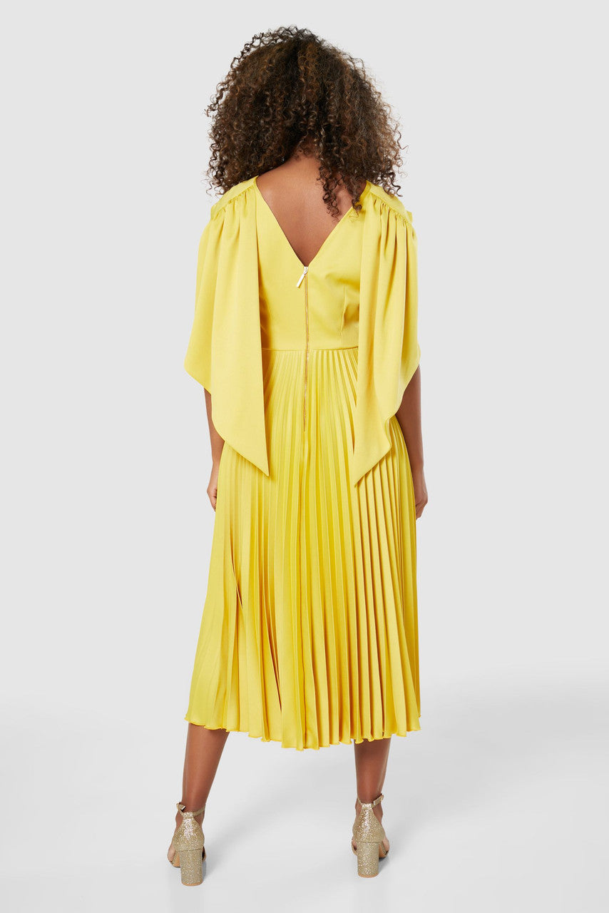 Mustard midi cheap dress with sleeves