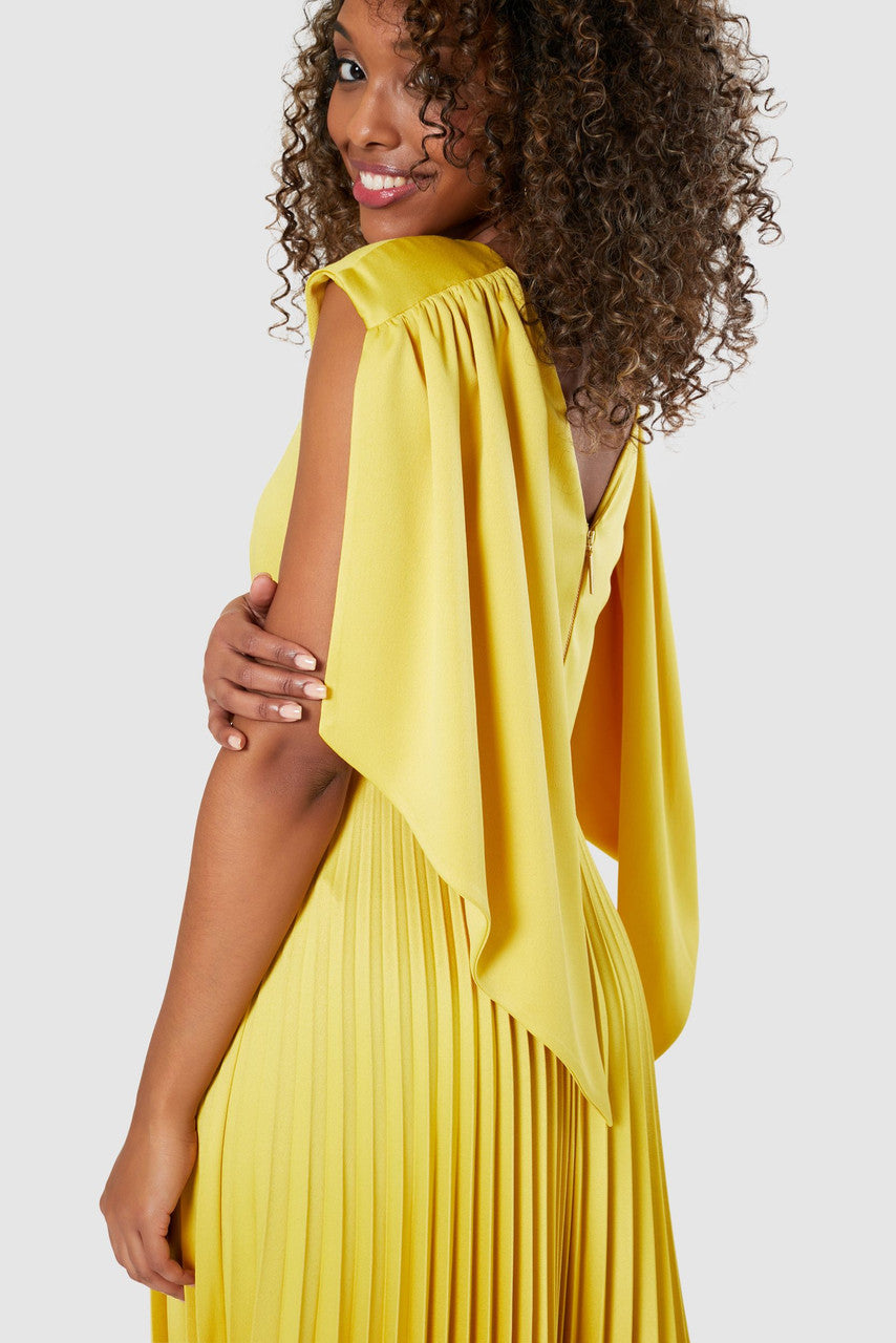 Closet London pleated Mustard dress