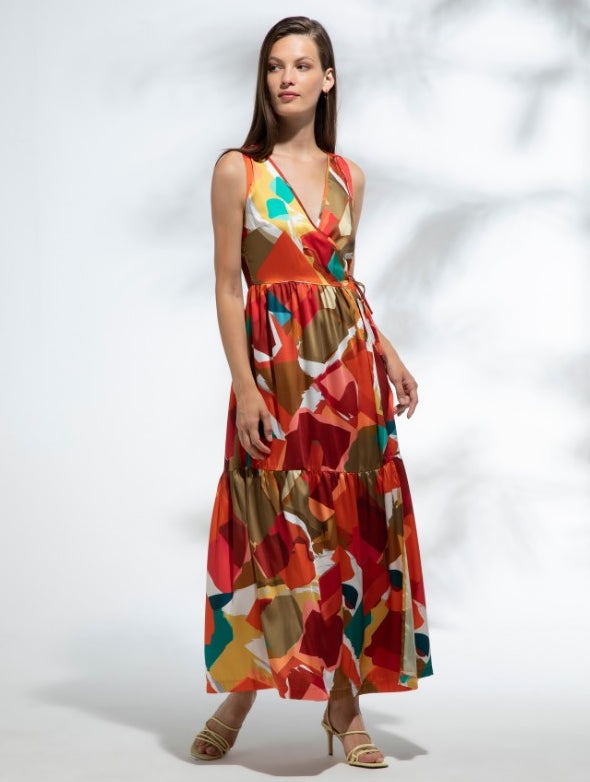 A-multi Fly Girl Print Maxi Dress