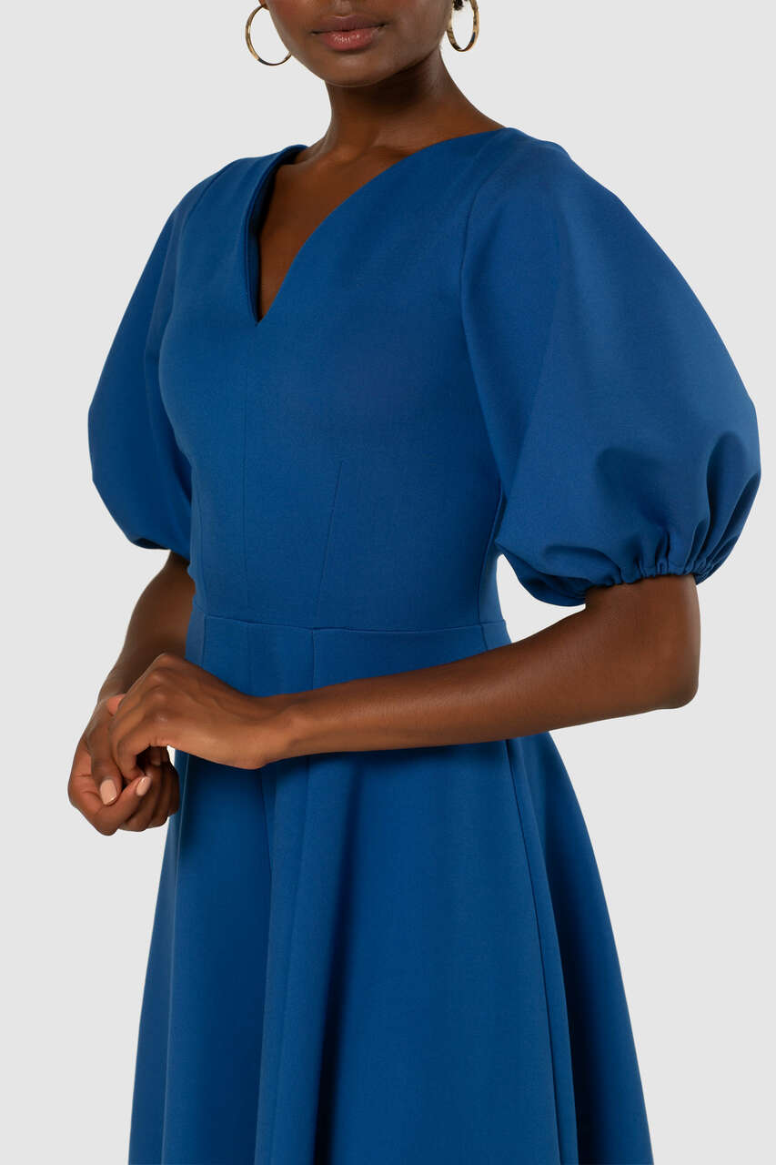 Closet London Royal Blue Puff Sleeve Dress