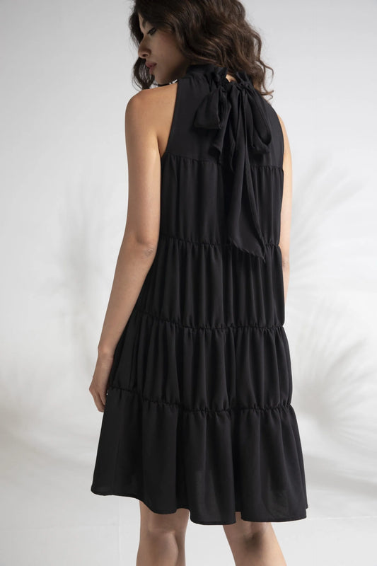 Le Sarte Del Sole black Mini Gathered Dress