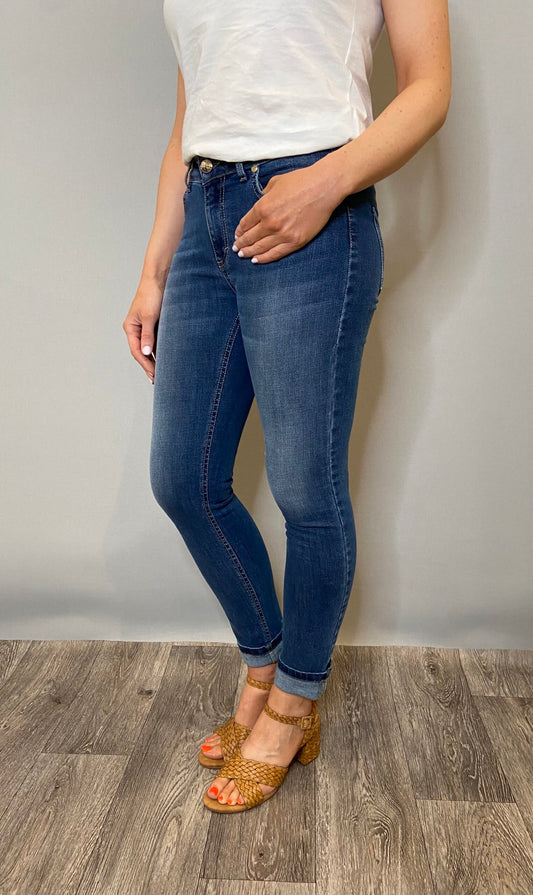 Pia B Slim Leg Mid Denim Jeans